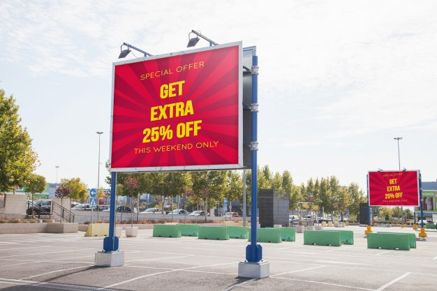 Free Billboard Mockup At Parking Lot Psd