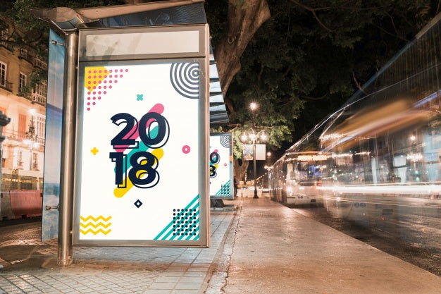 Free Billboard Mockup In City At Night Psd