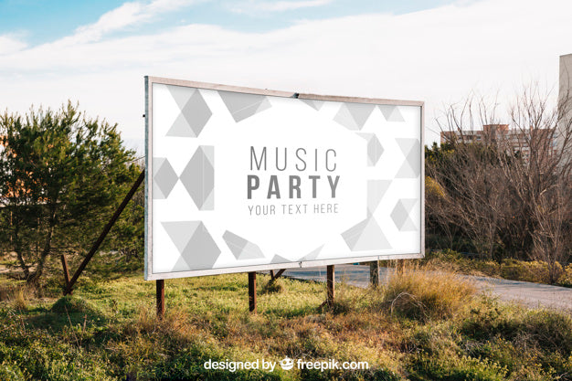 Free Billboard Mockup In Nature Psd