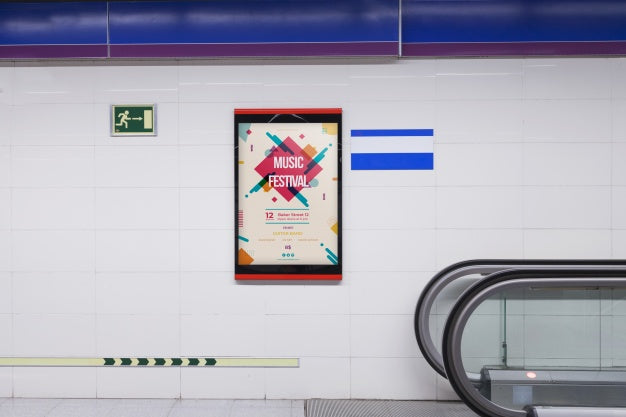 Free Billboard Mockup In Subway Station Psd