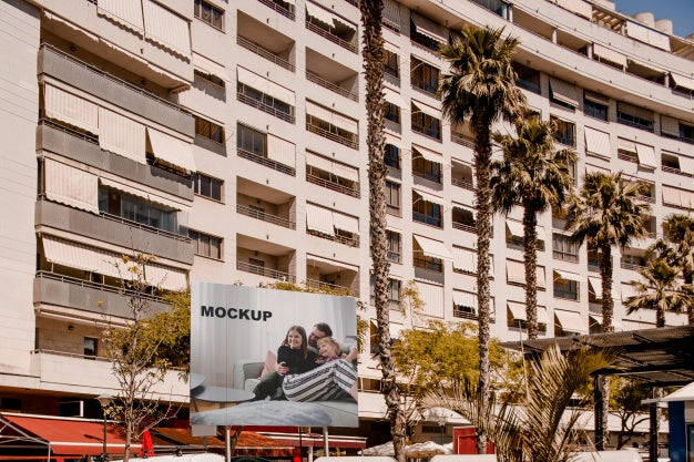 Free Billboard Mockup In Urban Environment Psd