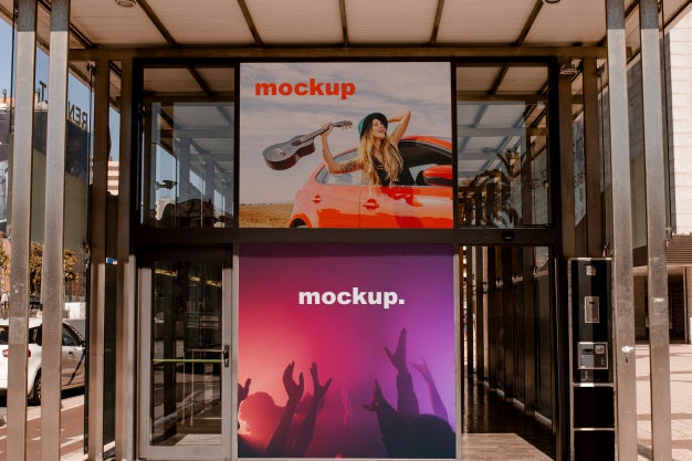 Free Billboard Mockup In Urban Environment Psd