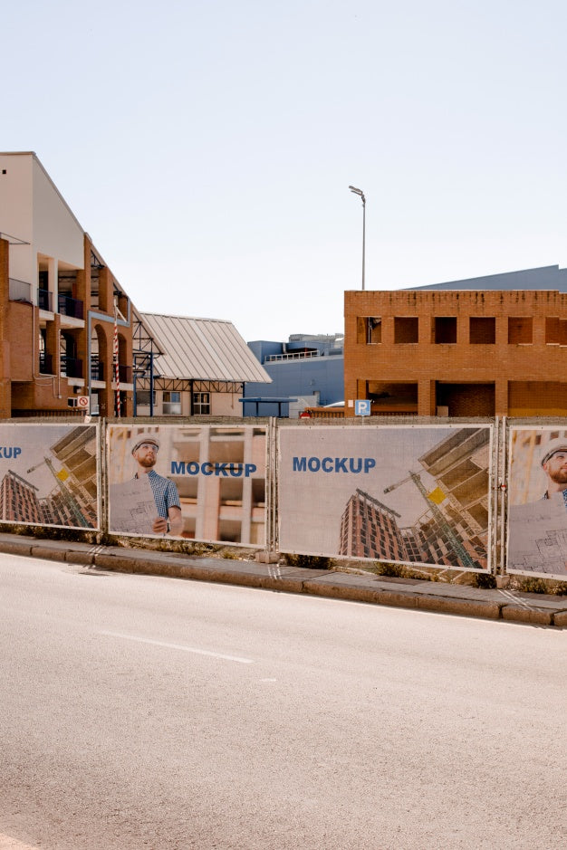 Free Billboard Mockup In Urban Environment Psd