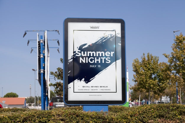 Free Billboard Mockup In Urban Environment Psd