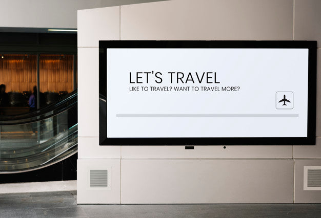 Free Billboard Mockup Near An Escalator At A Train Station Psd