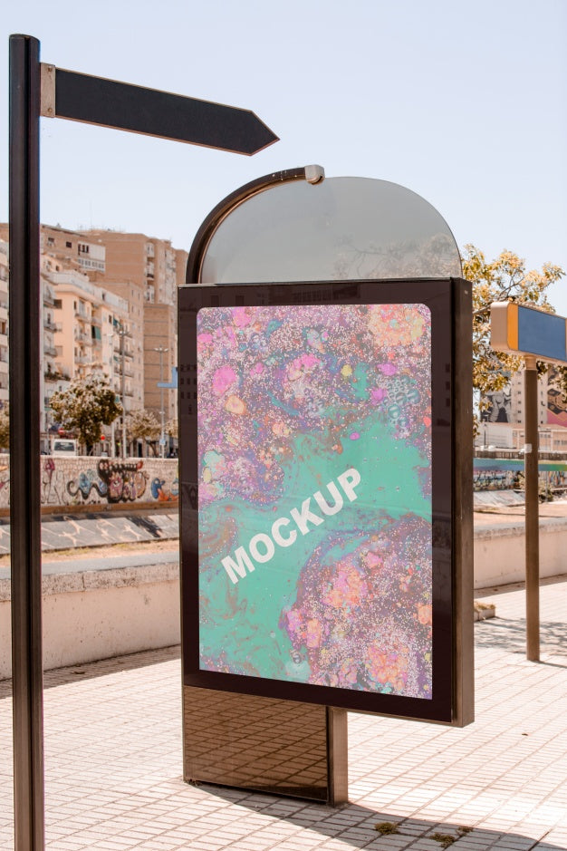 Free Billboard Mockup Next To Street Psd