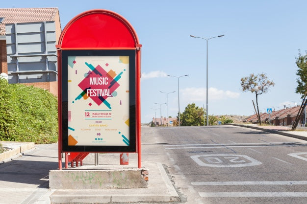 Free Billboard Mockup On Bus Stop Psd