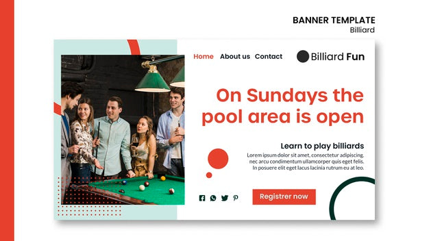 Free Billiard Concept Banner Mock-Up Psd