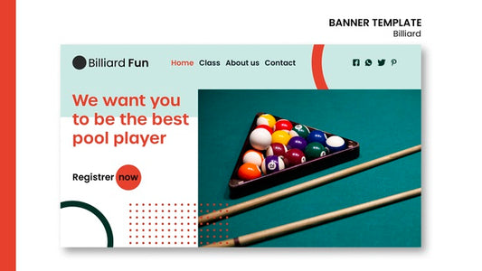 Free Billiard Concept Banner Mock-Up Psd