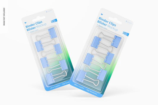 Free Binder Clips Blisters Mockup Psd