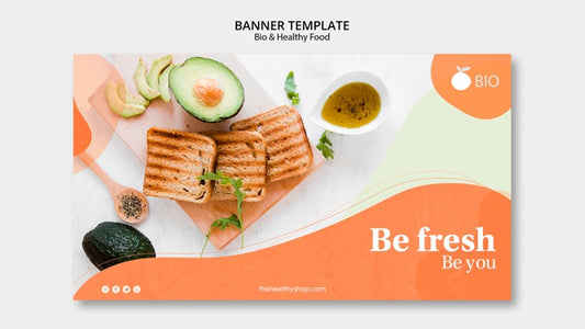 Free Bio & Healthy Food Concept Banner Template Psd