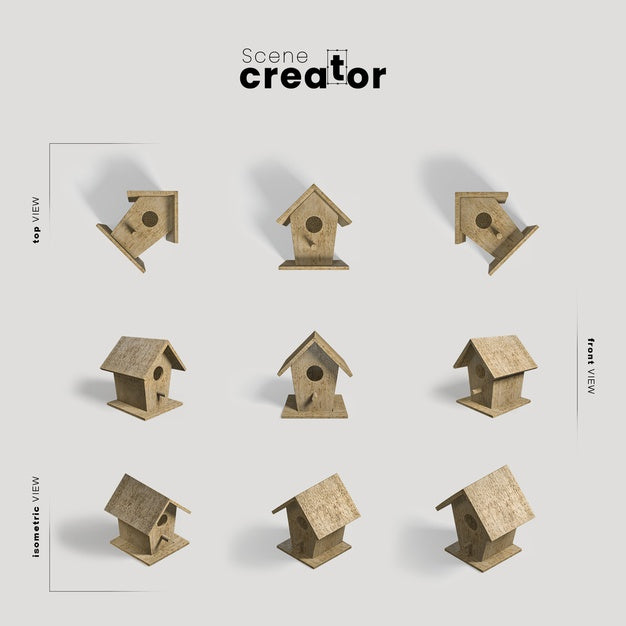 Free Bird House View Of Spring Scene Creator Psd