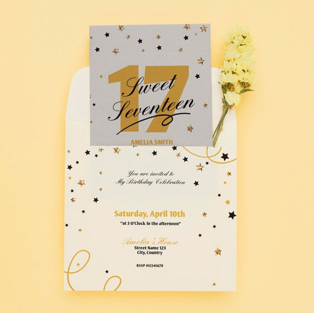 Free Birthday Invitation Concept Mock-Up Psd