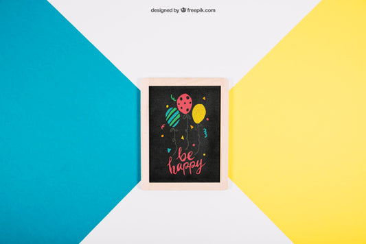 Free Birthday Mockup With Slate Psd