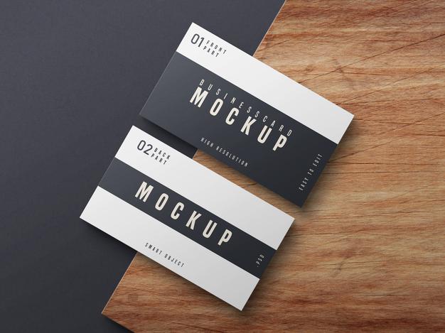 Free Black And White Business Card Mockup Design Psd