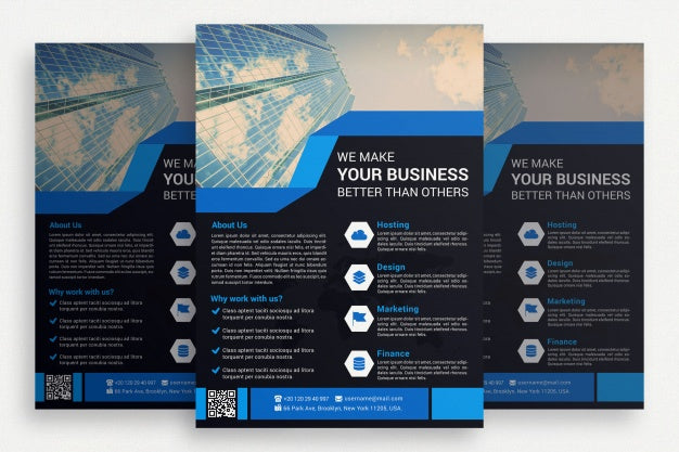 Free Black Business Brochure Psd