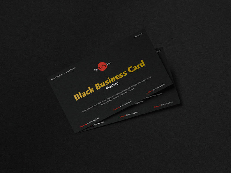 Free Black Business Card Mockup