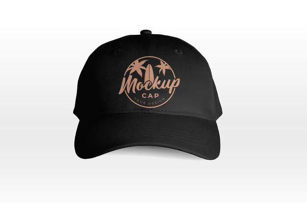 Free Black Cap Front View Mockup Psd