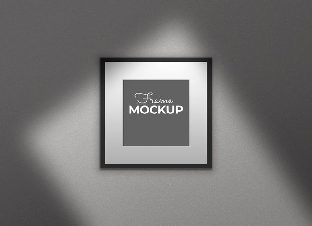 Free Black Frame With Shadows Mockup Psd