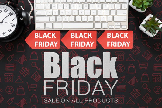 Free Black Friday Campaign With Tags Psd