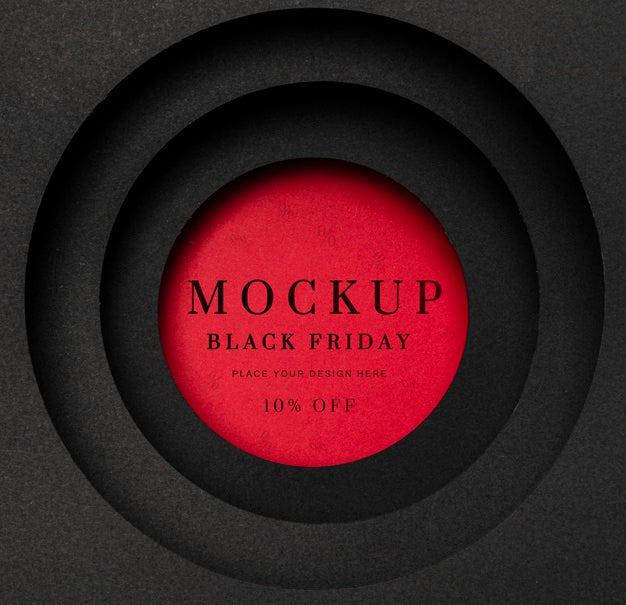 Free Black Friday Circular Red Mock-Up Psd