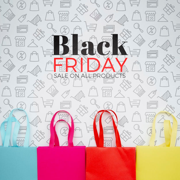 Free Black Friday Concept Mock-Up On Plain Background Psd