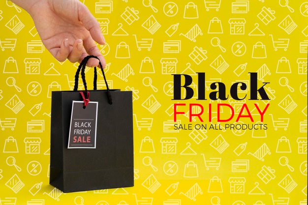 Free Black Friday Concept On Yellow Background Psd