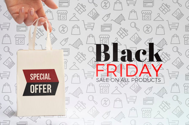 Free Black Friday Concept With Plain Background Psd