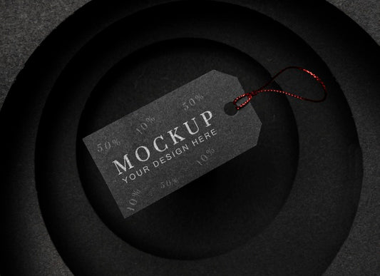 Free Black Friday Mock-Up Black Price Tag Psd