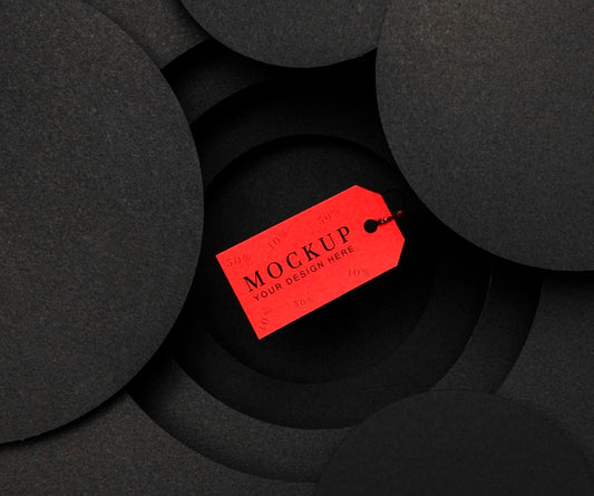 Free Black Friday Mock-Up Red Price Tag Psd