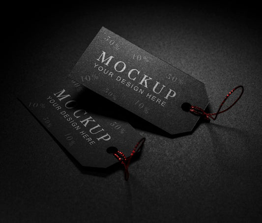 Free Black Friday Mock-Up Tags In The Light Psd