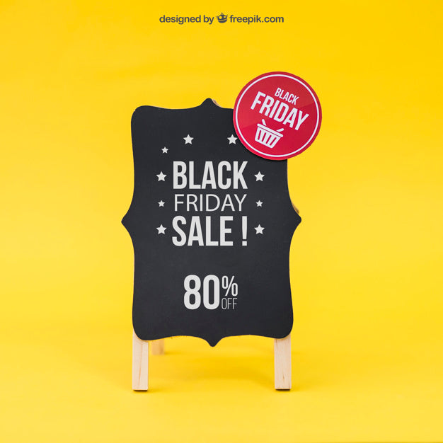 Free Black Friday Mockup With Board Psd