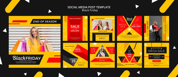 Free Black Friday Social Media Post Template Mock-Up Psd