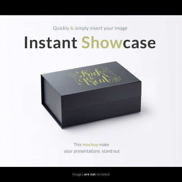 Free Black Gift Box Mock Up Psd