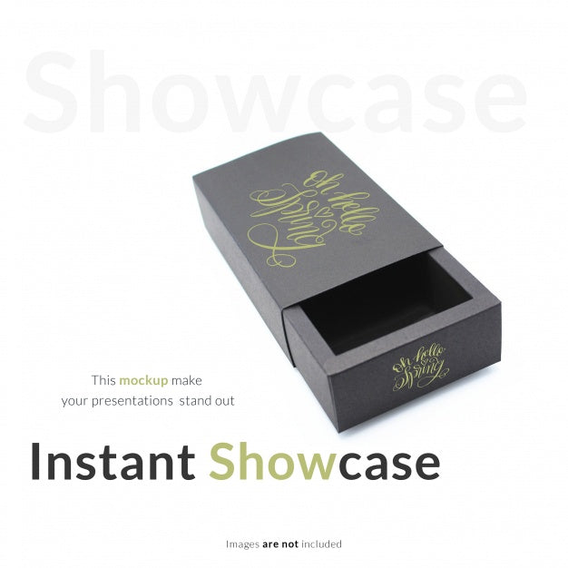 Free Black Gift Box Mock Up Psd