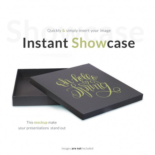 Free Black Gift Box Mock Up Psd