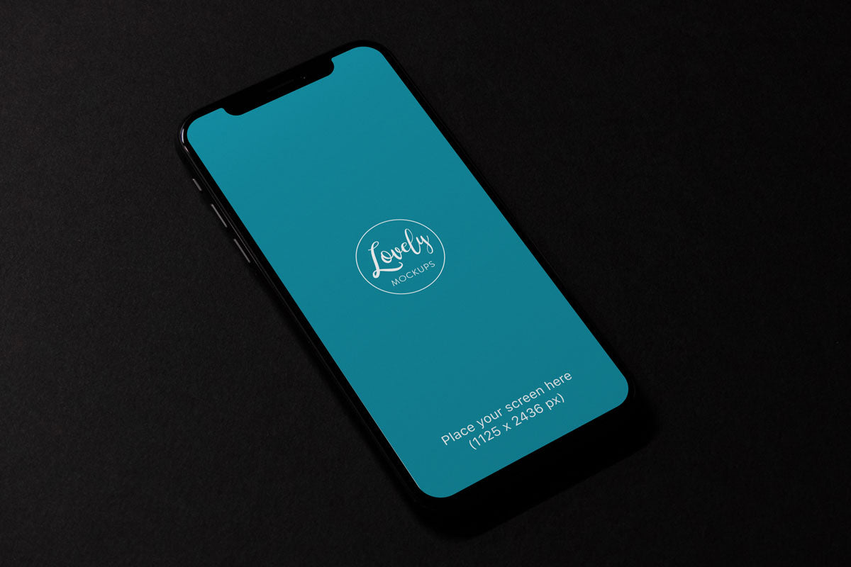 Free Black Clean iPhone X Mockup