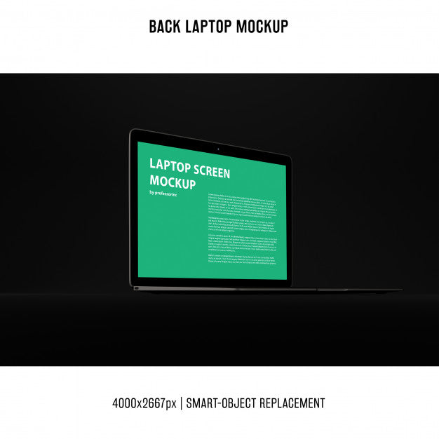 Free Black Laptop Mockup Psd