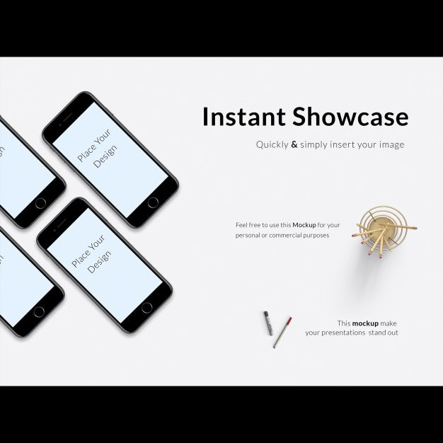 Free Black Mobile Phones Mock U Psd