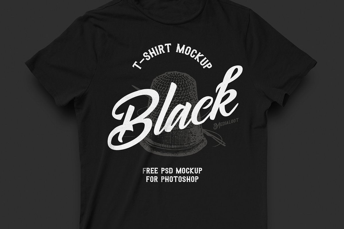 Free Black T-Shirt Mockup