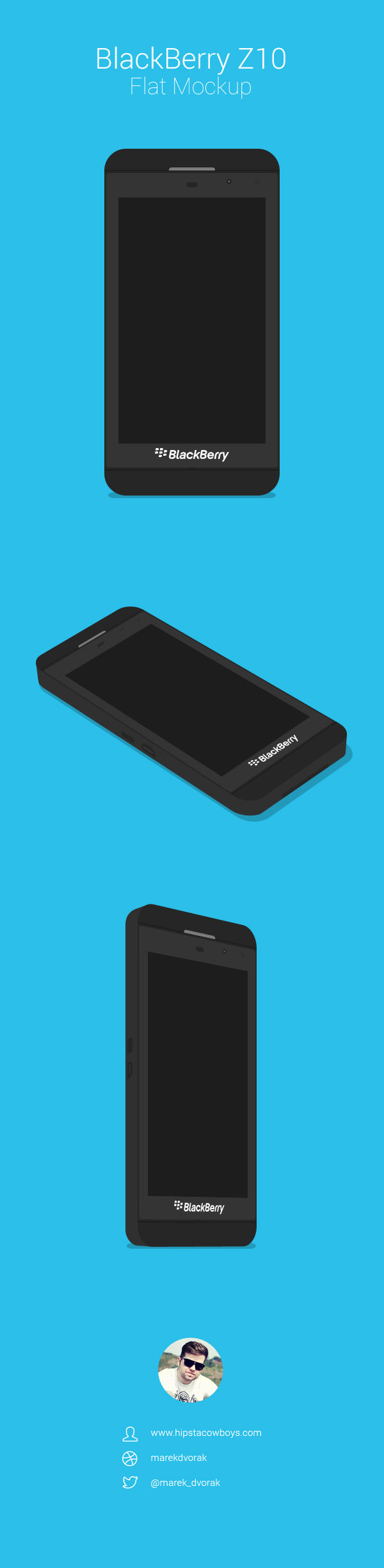 Free Blackberry Z10 Flat Mockup