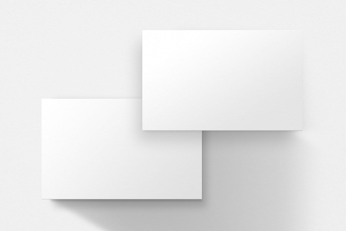 Free Blank Business Card Mockup Psd In White Tone With Front And Rear View