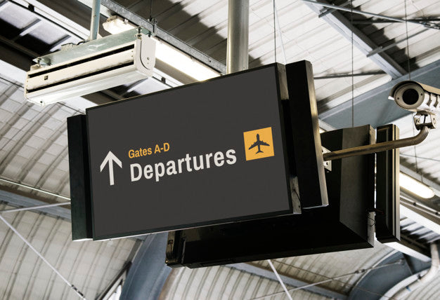 Free Blank Digital Billboard At The Airport Mockup Psd