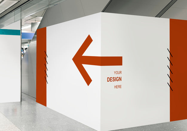 Free Blank Exhibition Wall Mockup At A Train Station Psd