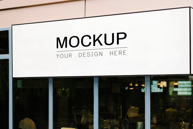 Free Blank Rectangle Shop Sign Mockup Psd