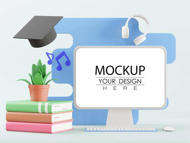 Free Blank Screen Computer Mockup Psd