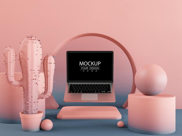 Free Blank Screen Laptop Computer Mockup Psd