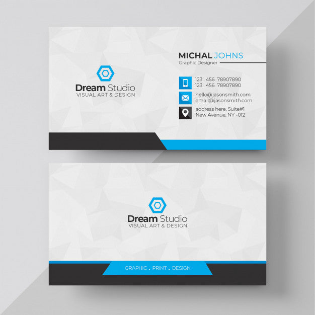 Free Blue And White Business Card Psd