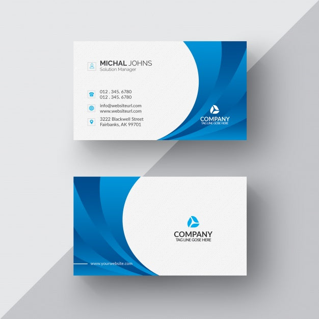 Free Blue And White Business Card Psd