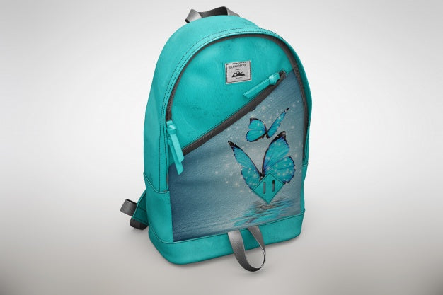 Free Blue Bagpack Mock Up Psd